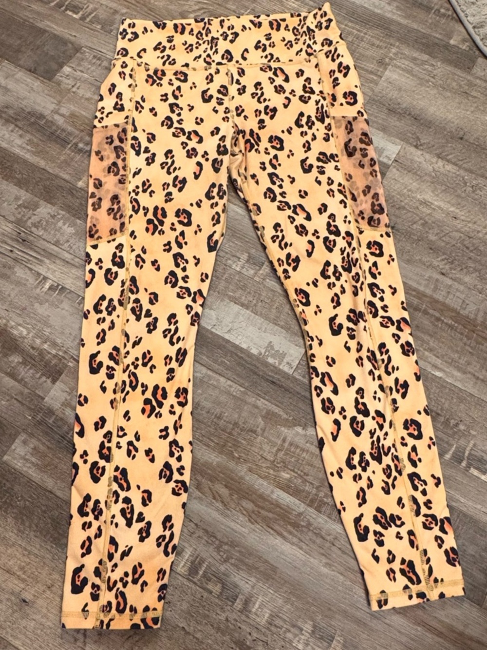Fabletics PowerHold Leopard Leggings Large High Waisted Workout Pants